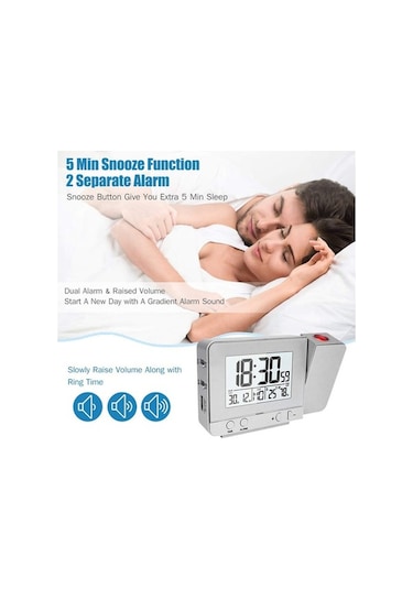 Wondernest Yatak Termoli Saat Projeksiyon Odası Lichen İçin Nem Ölçerli