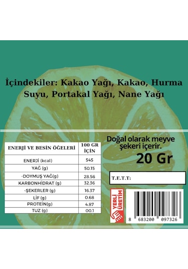 Dolcida Nane Portakal Şekersiz Bitter Çikolata 20gr-3362