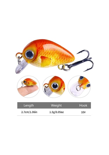 Valkyrie 5 Adet Crankbait Lrf Balık Olta Yem Seti - Sesli Bilyalı - Kutulu - 2.7cm 1.5gr