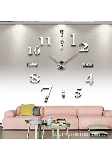 Suofeng 47 İnç Siyah Yansıtlı Duvar Saati - Ev Dekoru İçin Kreatif Dıy Zaman Takibi, Kolay Kurulum Ve Dayanıklı Malzeme Siyah