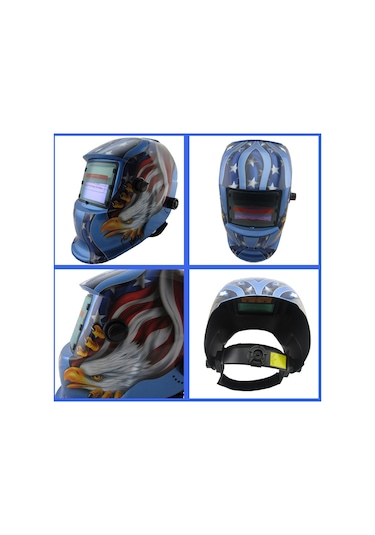 Hallow Solar Şarj Otomatik Karartma Kaynak Yüz Maskesi Başa E24545-5