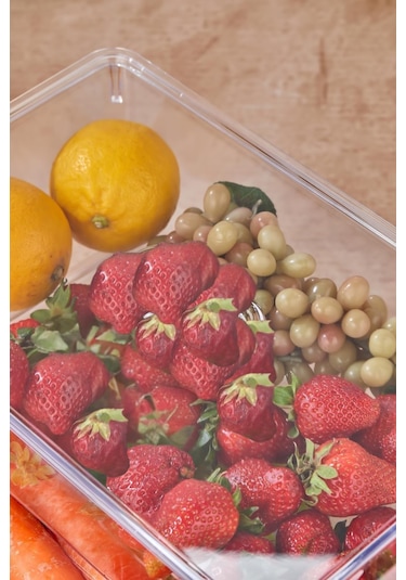 3 Lü Kapaklı Buzdolabı Organizeri & Buzdolabı Düzenleyici 3 Lt
