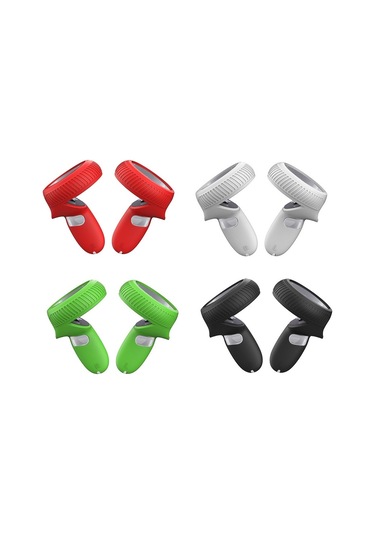 Meta Quest İçin Vr Saplı Silikon Kaymaz Düşmeye Dayanıklı Koruyucu Cver Kırmızı