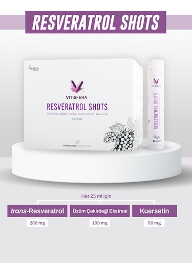 Vitisfera Resveratrol Shot Orman Meyveleri Aromalı 20 x 25 ML