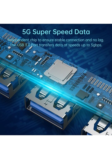 Samdoo Type-c Ve Usb Girişli 4 Portlu Usb 3.0 Hub, 5gbps Hızlı Veri Transferi, Alüminyum-abs Kabuk, Gri Renk