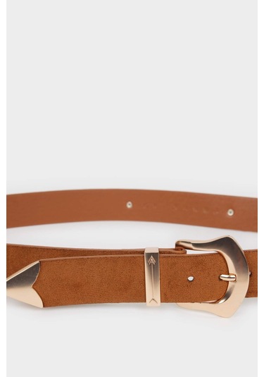 Defacto Kadın Suni Deri Jean Kemeri F3275axnsbn66 Kahve