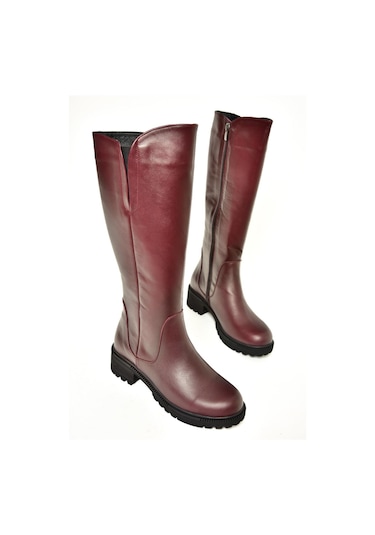 Fox Shoes N654226103 Bordo Hakiki Deri Günlük Kadın Çizme Bordo-hakiki Deri Bordo
