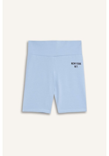 Defacto Kız Çocuk Baskılı Biker Tayt B0843a825hsbe734 Mavi