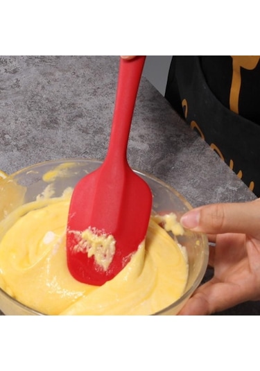 Siyah Kırmızı Silikon Spatula Seti Kauçuk Kazıyıcı 10 Parça Mutfak Pişirme Gereçleri Pişirme İçin Karıştırma Yapışmaz Tavalar İçin Uygun 6