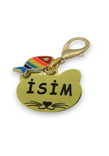 Caramelos Isimli Kedi Tasması Künyesi- Paslanmaz Metal- Çelik