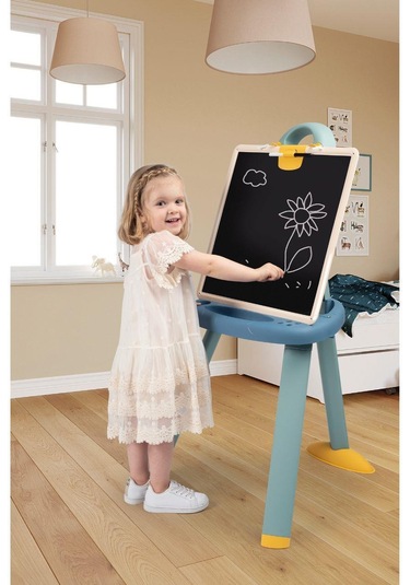 Smoby Plastik Yazı Tahtası Çift Taraflı Manyetik Ve Tebeşirli 410626 Çok Renkli