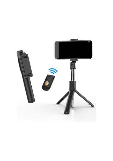 Teltree K07 Kablosuz Kumandalı Seyahat İçin Taşınabilir 270 Dönebilen Selfie Çubuğu Ve Tripod Seti - Android/ios Uyumlu