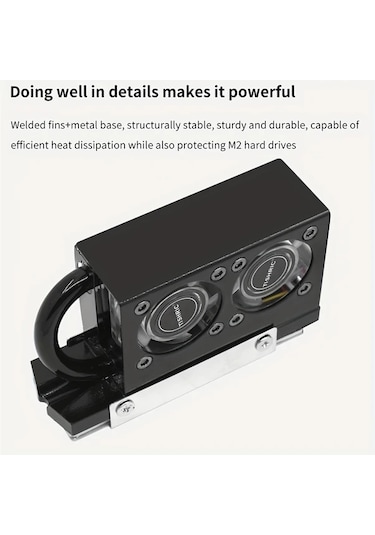 Xuweiwei Siyah Tsr232 Tıshrıc Rgb M2 Sabit Disk Sogutucu 2 Fan 7000rpm 1.6cfm 158mmh20 3 Pin