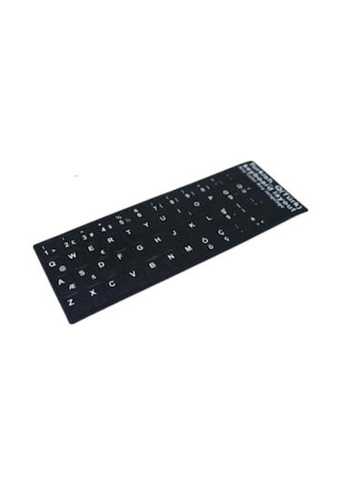 2 Adet Klavye Sticker, Türkçe Q Klavye Etiketi Laptop Pc Sticker Siyah Pvc