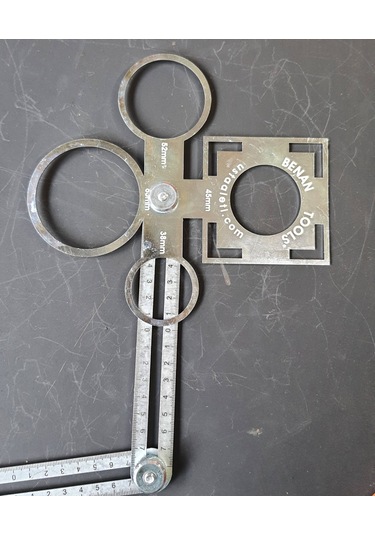 Benan Tools Çok Fonksiyonlu Delik Şablon Cetveli 110 CM