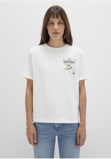Mavi - Rick And Morty Baskılı Ekru Tişört 1613675-70057 Ekru