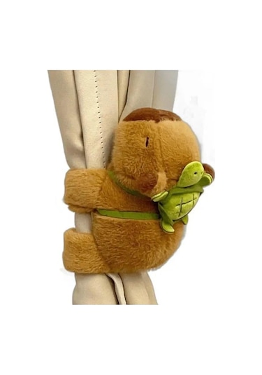 Sevimli Oturan Kapibara Capybara Bileklik Dekoratif Araba Aksesuarı Peluş Oyuncak 17 Cm Çok Renkli