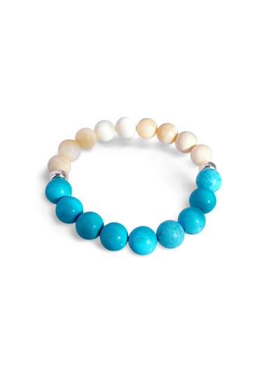 Gümüş Şel Turkuaz Doğal Taşlı Kadın Bileklik Gümüş