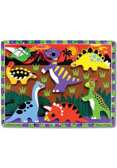 Melissa&Doug Ahşap Tombul Puzzle Dinazorlar Yapboz