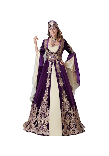 Ceyyiz Bindallı Kına Elbisesi 5 Parça Menekşe