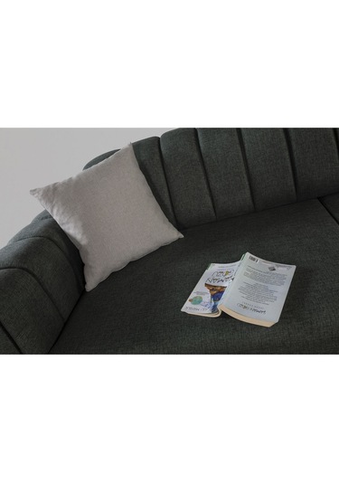 Velar Yataklı Kanepe Keten Yeşil Yeşil