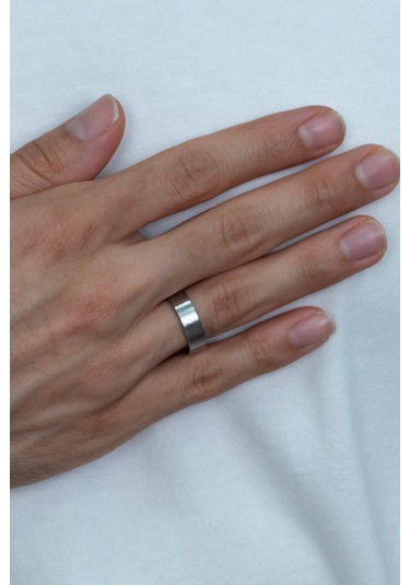 6mm Mat Düz Model Unisex Kadın Erkek Çelik Alyans Yüzük Cl29 Beyaz