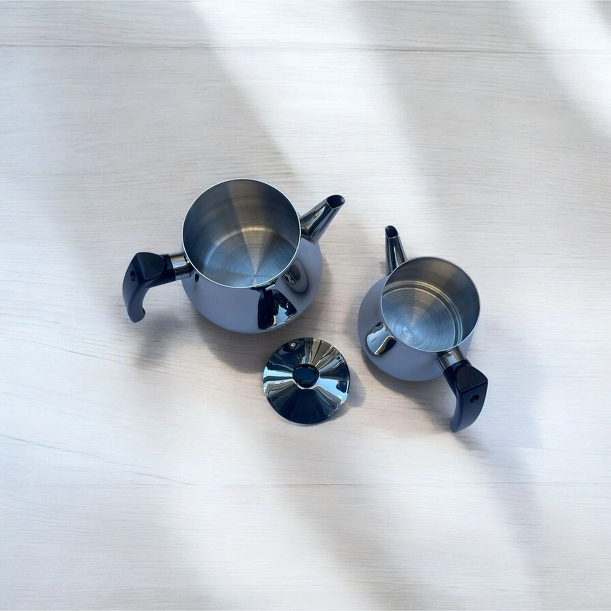 Bambum Harmony Orta Boy Çelik Çaydanlık Takımı Siyah Siyah