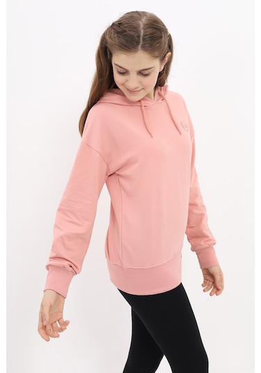 Toontoy Kız Çocuk Nakışlı Sweatshirt Koyu Pudra