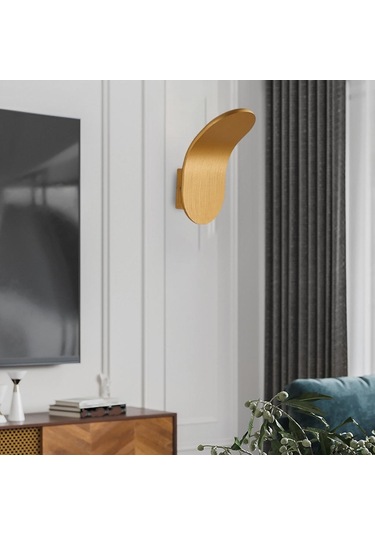 Homyl 5w Led Duvar Apliği Fırçalanmış Alüminyum Altın Altın
