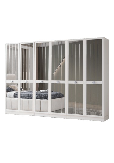 Hawaii 6 Kapaklı Gardırop %100 Mdf