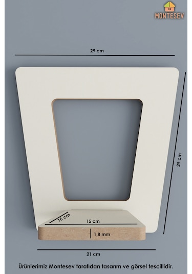Ahşap Dekoratif Duvar Rafı 3 Lü Set Mts-196 Beyaz