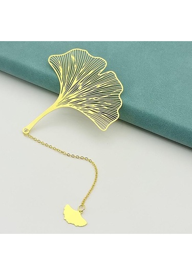 4 Adet Zincirli Metal Kitap Ayracı, Altın Renk, 115mm 23mm