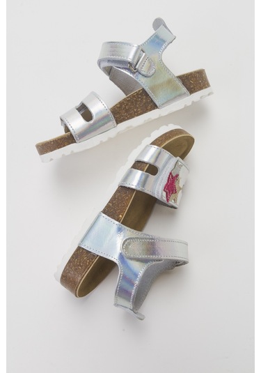 Mnpc Kız Çocuk Gümüş Hakiki Deri Günlük Çocuk Sandalet 25y2s10079184 Gümüş