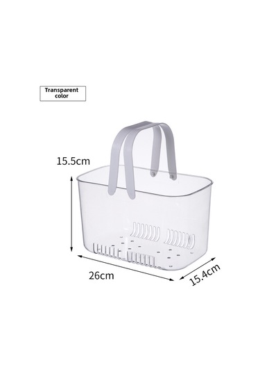 Youtek Banyo İçin Şeffaf Plastik Depolama Sepeti - Büyük Kapasiteli, Su Çıkaran, Taşınabilir, Kaliteli Ve Organize Eden Kutu Diğer