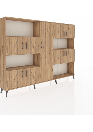 Arges Dolap 10 Raflı 9 Kapaklı 220x30x163 Çam-çam Çam-çam