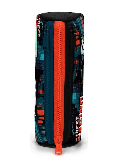 Coral High Kids Siyah Nefti Yarış Arabası Desenli Üç Bölmeli Kalem Çantası 22065