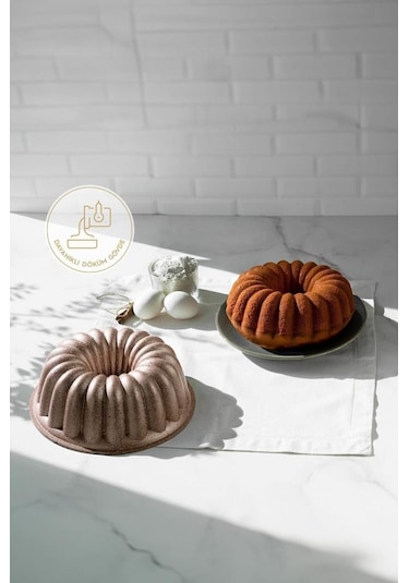Nehir Açelya Rose Gold Döküm Kek Kalıbı 25cm Rose Gold