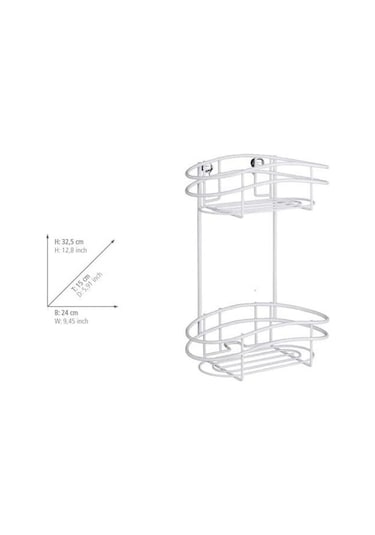 Wenko 2 Katmanlı Duvar Rafı Classic Plus - Çelik, 24 X 32,5 X 15 Cm, Beyaz
