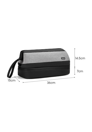 Rogfer Baona Bn-ds005 İçin Büyük Kapasiteli Çift Katmanlı Saç Kurutma Makinesi Saç Maşası Saklama Çantası Gri Gri
