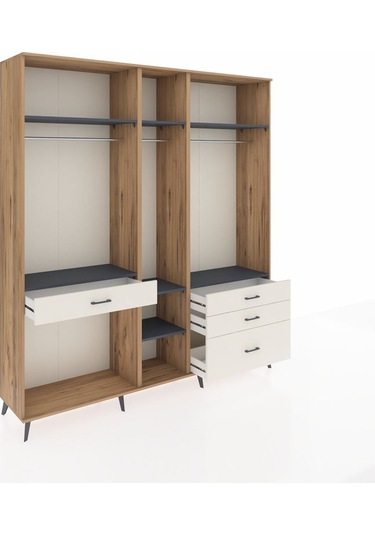 Hyperion Dolap 7 Raflı 4 Çekmeceli 3 Askılı 220x44x243 Çam-antrasit/aytaşı Antrasıt/aytası Hyperion Dolap 7 Raflı 4 Çekmeceli 3 Askılı 220x44x243 Çam-antrasit/aytaşı Antrasıt/aytası