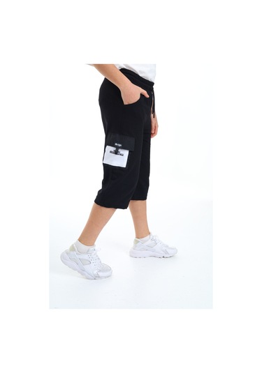 Erkek Çocuk Kargo Cepli Kapri Alt 12205 Siyah