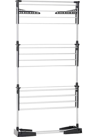 Biricik 3 Katlı Alüminyum Paslanmaz Çamaşır Kurutmalık Siyah