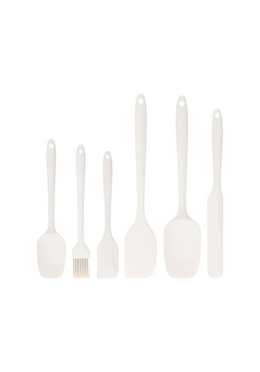 Chuangyinshop Siyah 6 Parça Silikon Spatula Seti Pişirme Ve Karıştırma İçin Yüksek Isıya Dayanıklı 4 Renk Seçeneği Siyah