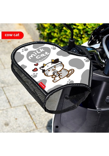 Konesam Motosiklet Ve Elektrikli Araçlar İçin Yazlık Uv Koruma Su Geçirmez Isı Yalıtımı El Tutucu Kılıfı İnek Kedisi Desenli