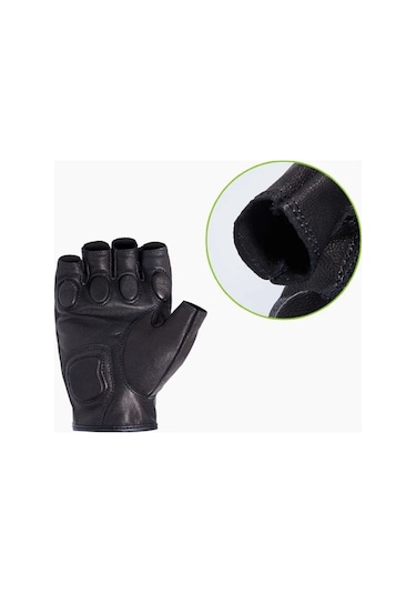 Motosiklet Yarım Parmak Eldiven %100 Deri Karbon Tarak Koruma