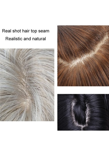 Cbtx Kadın Uzun Saç Peruk Kaküllü Degrade Kabarık Su Dalgalı Kıvırcık Saç Peruk, Renk: Koyu Kahverengi Lc1061-1