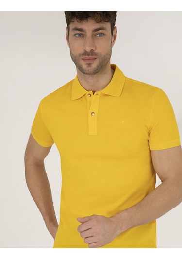 Pierre Cardin Erkek Sarı Basic Tişört 50262665-vr044 Sarı