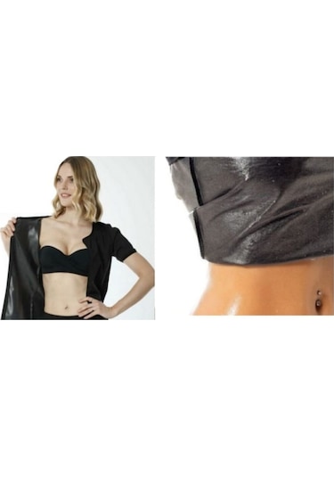 Sweet Sweat Termal Sauna Pro Unisex Fermuarlı Termal Takım Siyah