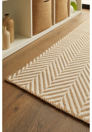 Ocean Home Textile Ekru Renk Balıksırtı Jüt Paspas 50  x  70 CM