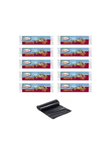 Ögem J-400 Jumbo Boy Çöp Poşeti 80x110Cm 90Lt 10'lu Rulo 10 Paket
